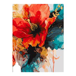 数字油画diy填色大尺寸花卉手工涂色画客厅玄关挂画治愈系装饰画