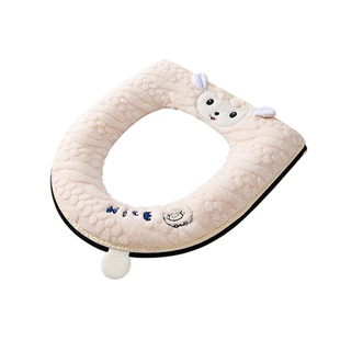 马桶坐垫冬季加厚家用马桶拉链式坐便器坐便套防水四季通用马桶圈