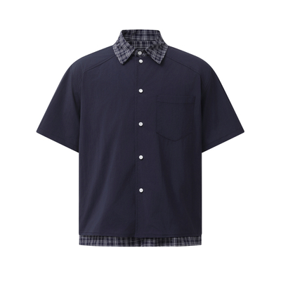 夏上新wtmp假两件拼接短袖衬衫