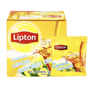 lipton立顿柠檬茶冲饮品红茶粉180g*10包柠檬冰爽茶冰红茶包邮