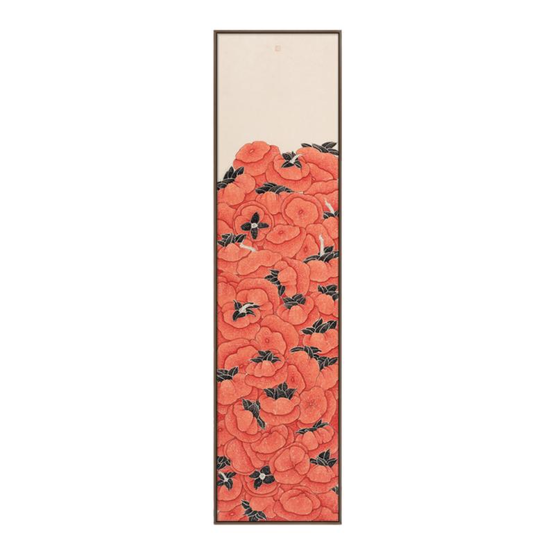 柿柿如意新中式客厅装饰画卧室书房背景墙挂画酒店走廊艺术家壁画