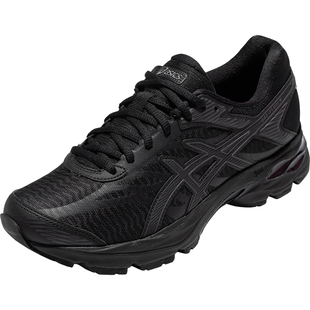 ASICS亚瑟士女鞋GEL-FLUX 4减震黑色系带透气运动鞋1012A523-002