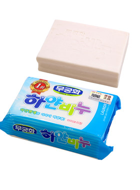 韩国进口無瑾花亮洁增白彩漂洗衣皂漂白皂高纯度皂粉去渍温和清洁