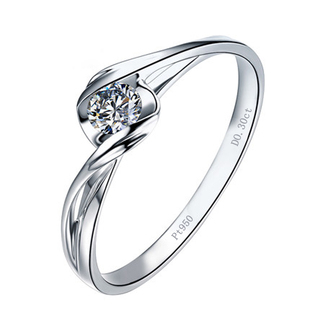 正品pt950铂金莫桑石戒指女款18k白金求婚钻戒对戒情人节礼物定制