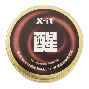 X-it冰咖啡糖果VC黑咖啡味香润糖36g草本清凉薄荷糖硬糖润喉糖果