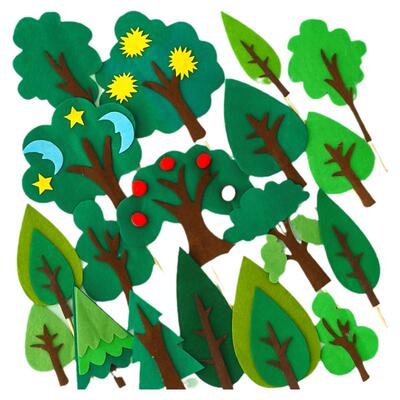 网红森林毛毡树烘焙蛋糕装饰摆件生日派对甜品台百搭小树果树插件