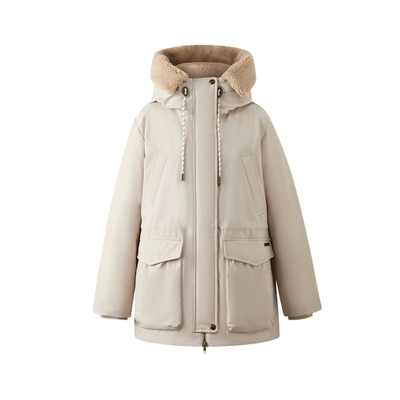 【特氟龙三防&鹅绒】Eland衣恋羽绒服女毛领加厚外套2025冬季新款