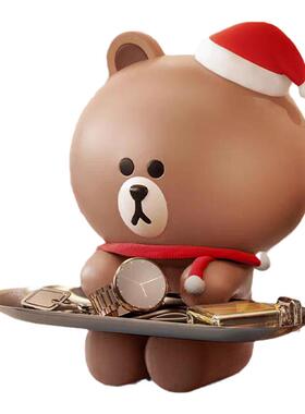 布朗熊钥匙收纳玄关摆件