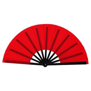 舞蹈扇子攻心折扇功夫扇双面跳舞专用黑红色中国风女式太极扇响扇