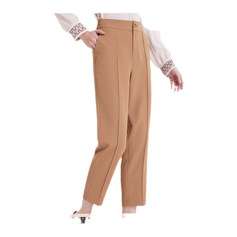 乔万尼2026秋季新款休闲裤女高腰直筒显瘦烟管裤小个子EF3F913