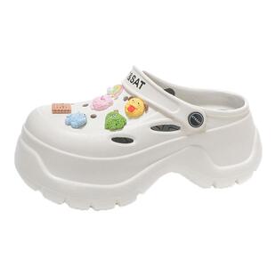 星期六洞洞鞋女士户外海边厚底沙滩鞋增高女鞋防滑时尚女款凉拖鞋