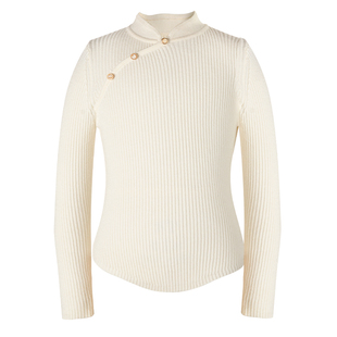 LittleNaive毛衣女童秋冬新款中国风修身上衣女童新中式针织衫