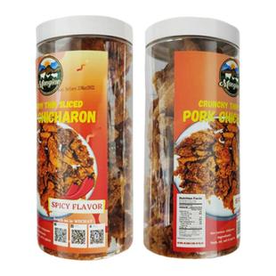Mangino-Crunchy Thin Sliced Pork Chicharon SPICY Flavor 250g