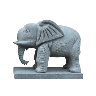 包邮镇宅石象石雕青石小象摆件一对招财石头公母象吸水象石大象