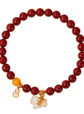 山川心语朱砂红绳本命年转运手链