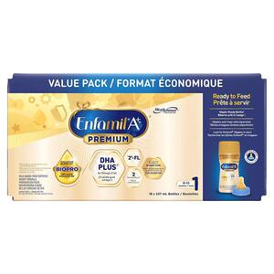 直邮加拿大美赞臣铂金版一段婴幼儿液体奶1段白金水奶237mL*18瓶