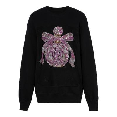 TCH私服蝴蝶结烫钻时尚休闲百搭圆领卫衣女25秋季新款T75C11B1006