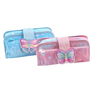 2024年新款晨光梦幻蝴蝶三层大容量笔袋女生文具盒可爱卡通文具袋男生初中生高颜值ins风女孩版铅学生笔盒