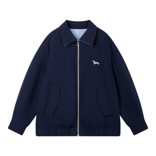 MUCMUKN【IG时髦生】双面穿腊肠狗刺绣翻领夹克外套男女童26春新