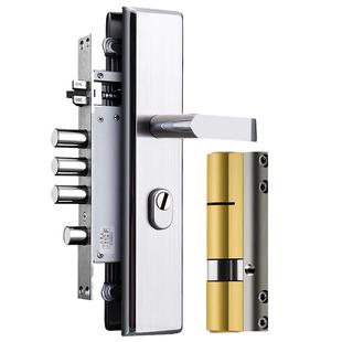 防盗门锁套装家用通用型不锈钢把手锁体木门锁大门锁机械门锁锁具