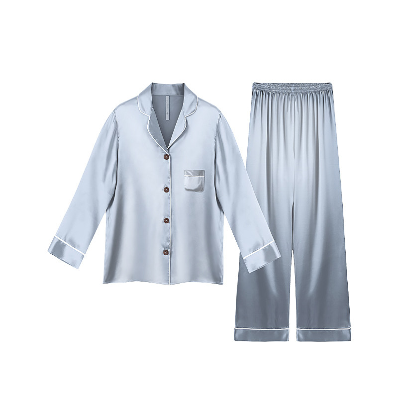 荷兰claesens真丝睡衣长袖套装女桑蚕丝夏季薄款家居服母亲节礼物