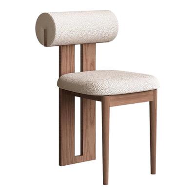 复中古风椅子家用全实木白蜡木法式河马椅餐椅设计师椅子高靠背椅