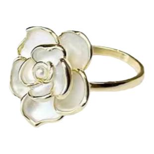 小众设计山茶花戒指女轻奢高级感夸张独特装饰花朵开口食指大指环