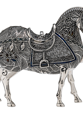 归银堂纯银999马上有钱摆件