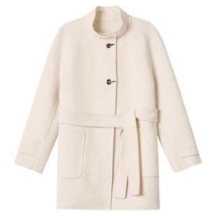 【100绵羊毛】Goodland美地女装冬季立领新中式双面呢大衣外套