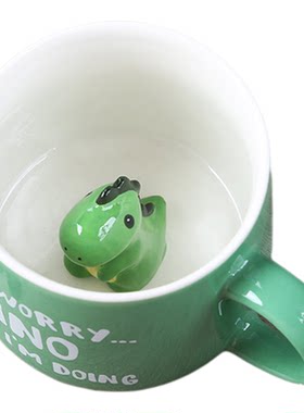 可爱卡通陶瓷杯3D杯中动物马克杯