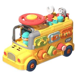 蒙氏早教益智玩具宝宝忙碌板精细动作训练教具婴儿拆装儿童工程车