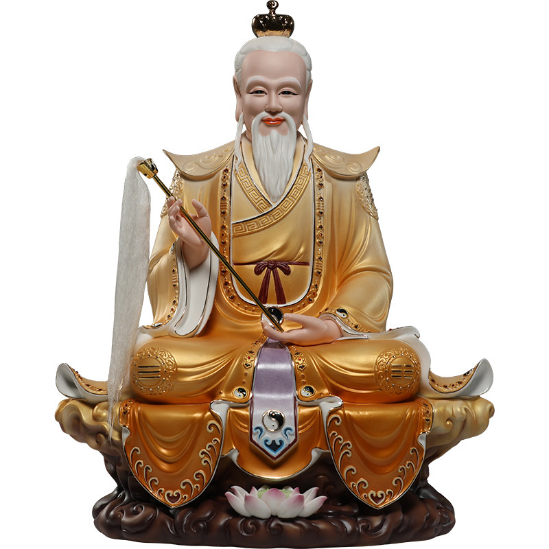 微美陶瓷16寸三清道祖神像摆件