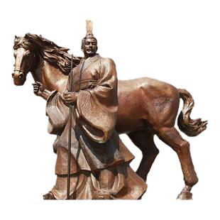 非子立秦骑马人古代名人玻璃钢铸铜定制大型雕像广场将军人物骑马