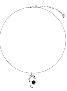 黑鱼岛黑玛瑙龙形设计吊坠、耳环