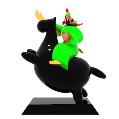 尽芷悲伤之马上乘公招财摆件