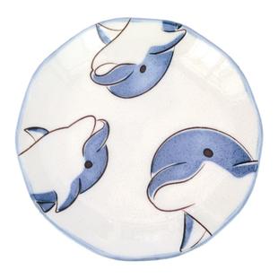 现货日本制陶瓷海洋动物系列海狸海豹海豚企鹅萌物饭铲子小碟饭碗