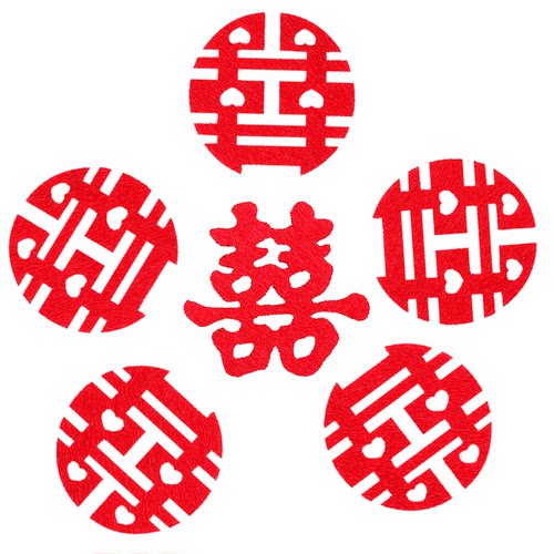 无纺布迷你新娘手抛小喜字婚礼婚房布置楼梯喜果盘喜撒床喜字压床