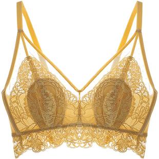 依曼丽超薄性感无钢圈内衣女甜美法式蕾丝小背心薄款大胸显小文胸