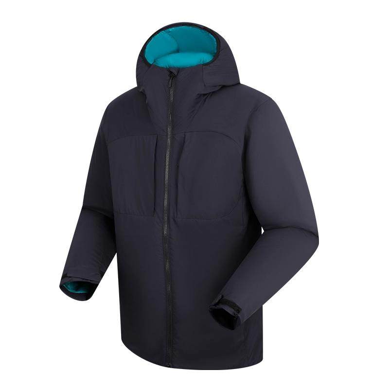 ROYALWAY新雪丽3M中长款棉衣男秋冬透气连帽开衫保暖棉袄棉服外套