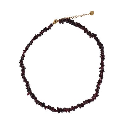 DSTYLE国潮中古红色石榴石项链女