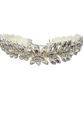 法式超闪满钻choker丝绒项链女配饰轻奢小众锁骨链晚宴礼服颈圈新