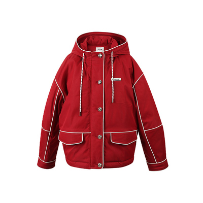 【初阳】Magyann2025冬原创跨年氛围感穿搭连帽拼接低口袋羽绒服