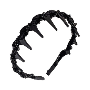 高级感水钻发箍女波浪造型日常外戴路易斯高颅顶防滑带齿发卡头箍