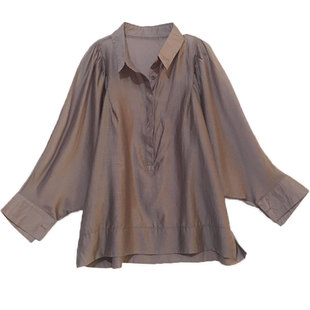 民族风别致柔美上衣长袖春宽松大版泡泡袖衬衫设计感小众显瘦时尚