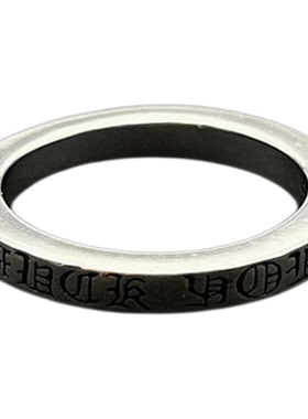 s925纯银克罗伈复古十字架窄版戒指男女十字花梵文情侣指环对戒潮