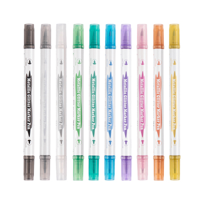 软毛闪光学生金属色秀丽手账笔