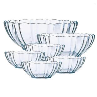 加厚耐热玻璃碗家用水果沙拉碗大号汤碗高温泡面碗早餐饭碗套装