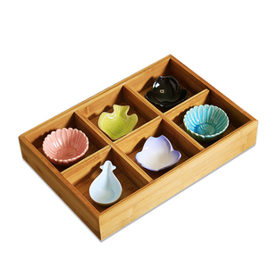 日式创意竹盒九宫格盒干果盘寿司餐盘分格零食点心盒竹制特色菜盘