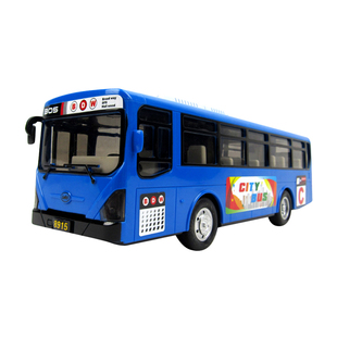 乐飞城市公交巴士音乐故事开门校巴男孩惯性仿真大号儿童玩具警车