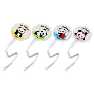 得力熊猫嘟嘟图案书包挂钩课桌边小学生背包书桌通用挂包钩子免粘免钉承重力强防滑设计超高颜值可爱桌边挂钩
